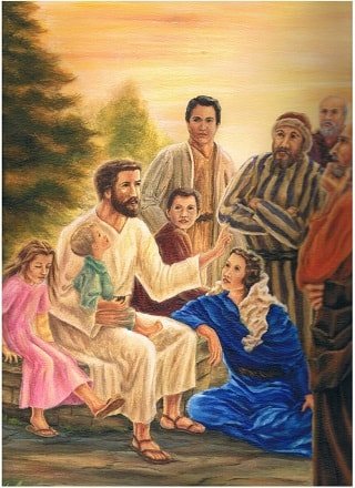 Jezus leert de menigte